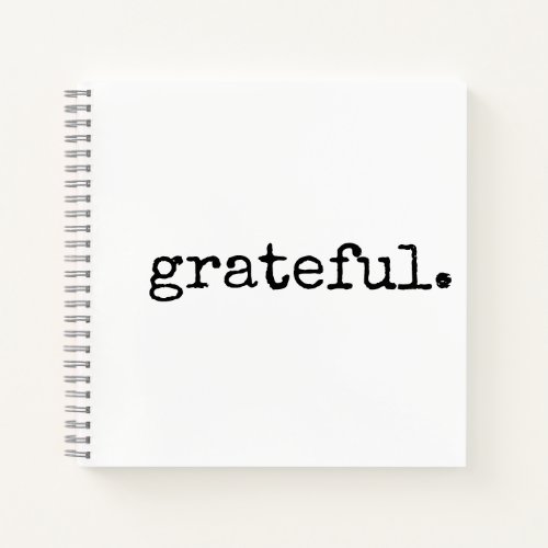 Grateful Black White Minimal Gratitude Journal