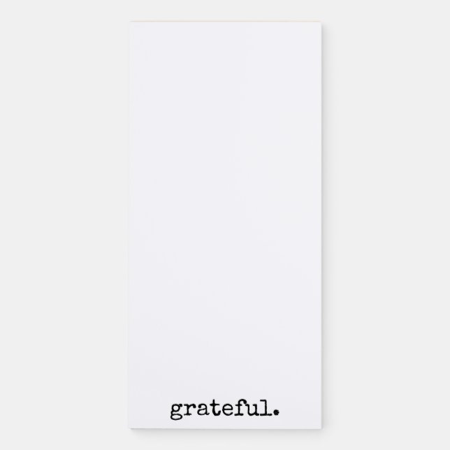 Grateful Black White Minimal Gratitude Magnetic Notepad (Front)