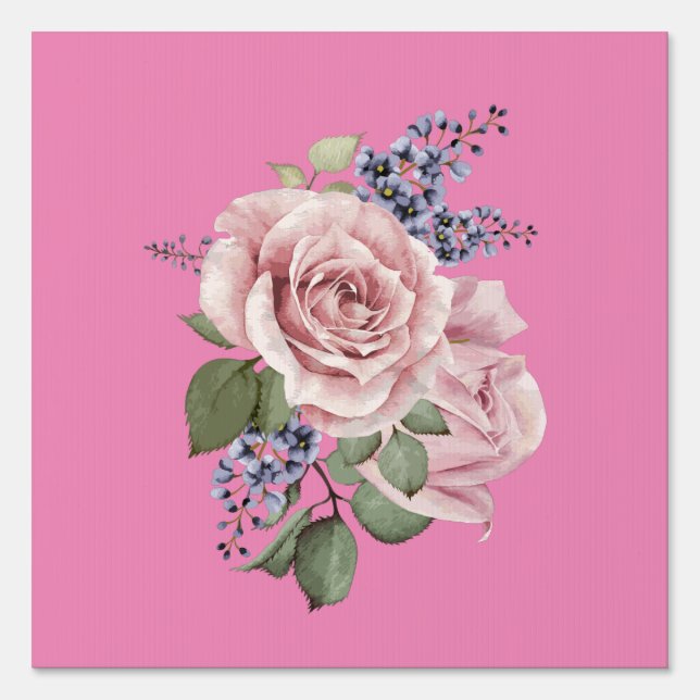 Grateful & Blessed - Double Sided with Roses Sign (Back)