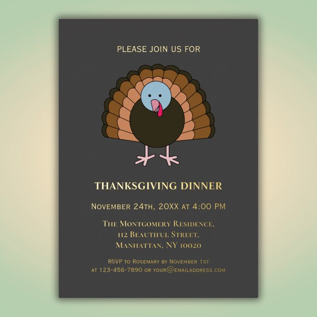 Grateful Blessed Happy Thanksgiving Friendsgiving Foil Invitation (Creator Uploaded)