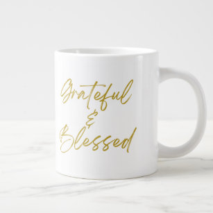 DOWAN 20 oz Coffee Mugs, Christmas Mugs with Word Blessed Grateful