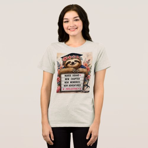 Grateful Blessed RN Sloth Nurse Squad Graduation D Tri-Blend Shirt
