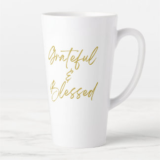 Grateful & Blessed Tall Latte Mug
