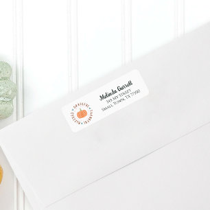 Grateful Blessed Thankful Thanksgiving Address Label