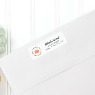 Grateful Blessed Thankful Thanksgiving Address Label