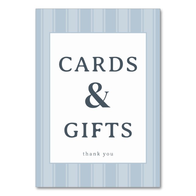 Grateful Blue Minimalist Thank You Card (Front)