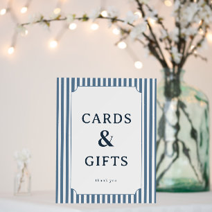 Grateful Blue Striped Vintage Cards & Gifts Sign
