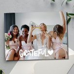 Grateful Bridesmaids Photo Blank Thank You  Postcard<br><div class="desc">Thank you cards for your bridesmaids featuring one of your favorite wedding day photos on the front. On the back,  add a second photo of you and your bridesmaid. Add your handwritten thank you message letting them know how much you value their friendship and support on your big day.</div>