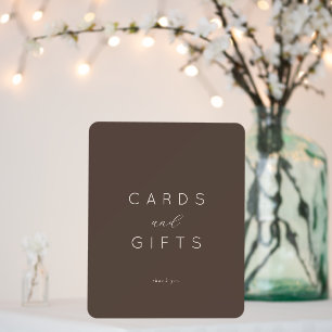 Grateful Brown Minimalist Thank You Card Foam Board