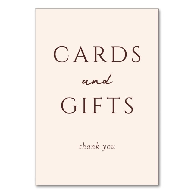 Grateful Brown Serif Thank You Card (Front)