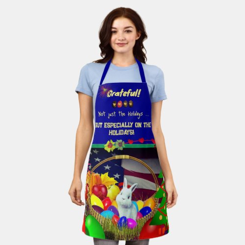 Grateful Chef Holiday Bunny Eggs Apron