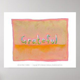 Grateful - colorful art of gratitude appreciation poster