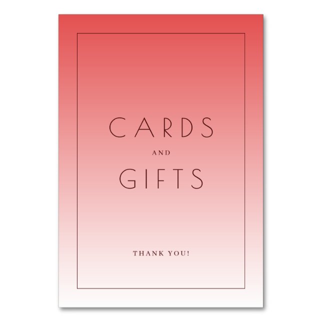 Grateful Coral Minimalist Thank You Card (Front)