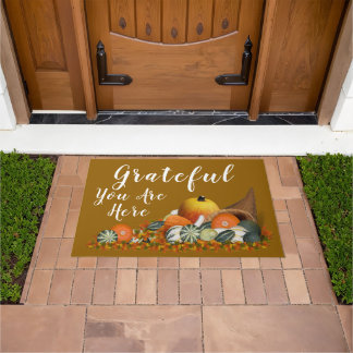 Grateful Cornucopia Thanksgiving   Doormat