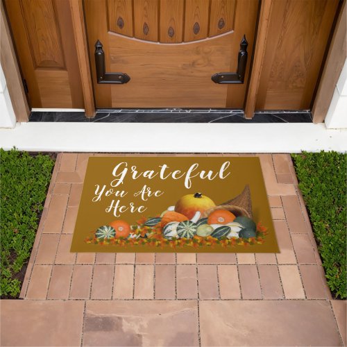 Grateful Cornucopia Thanksgiving   Doormat