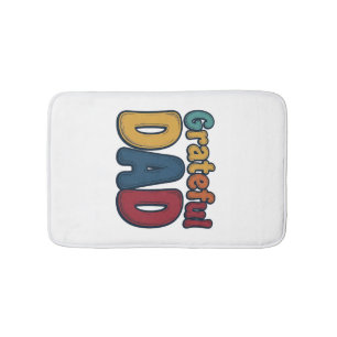 Grateful Dad Retro Bubble Letter Shirt Design_1 Bath Mat
