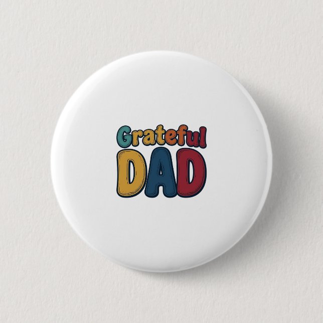 Grateful Dad Retro Bubble Letter Shirt Design_1 Button (Front)