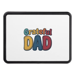 Grateful Dad Retro Bubble Letter Shirt Design_1 Hitch Cover