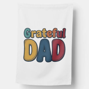 Grateful Dad Retro Bubble Letter Shirt Design_1 House Flag
