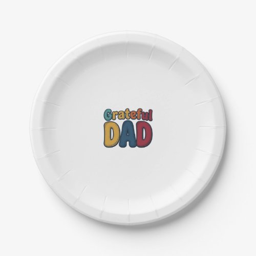 Grateful Dad Retro Bubble Letter Shirt Design_1 Paper Plates