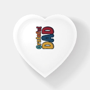 Grateful Dad Retro Bubble Letter Shirt Design_1 Paperweight