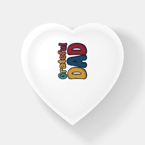 Grateful Dad Retro Bubble Letter Shirt Design_1 Paperweight