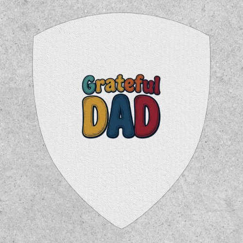 Grateful Dad Retro Bubble Letter Shirt Design_1 Patch