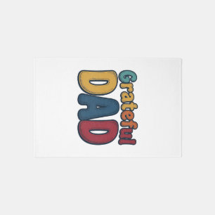 Grateful Dad Retro Bubble Letter Shirt Design_1 Rug