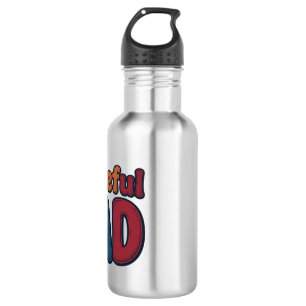 Grateful Dad Retro Bubble Letter Shirt Design_1 Stainless Steel Water Bottle