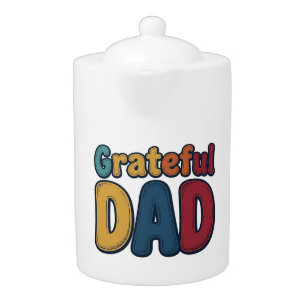 Grateful Dad Retro Bubble Letter Shirt Design_1 Teapot