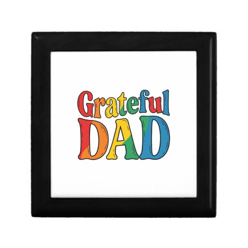 Grateful Dad Vintage Rainbow Typography Shirt_1 Gift Box