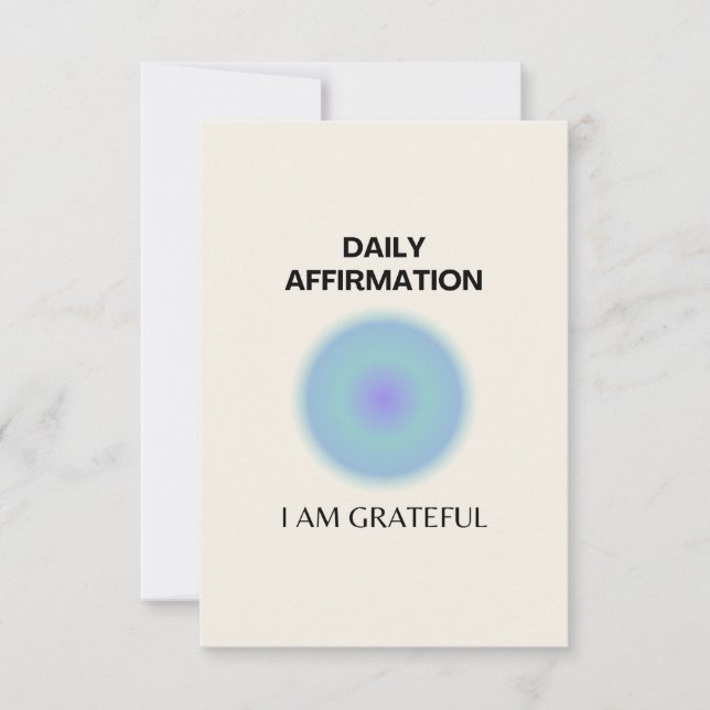 Grateful Daily Affirmation Positive Spiritual Thank You Card (Front)