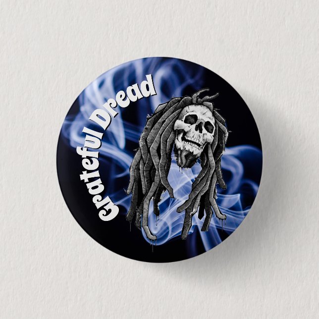 Grateful Dread Dreadlocks Smoke Funny Button (Front)