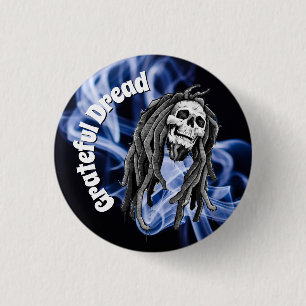 Grateful Dread Dreadlocks Smoke Funny Button