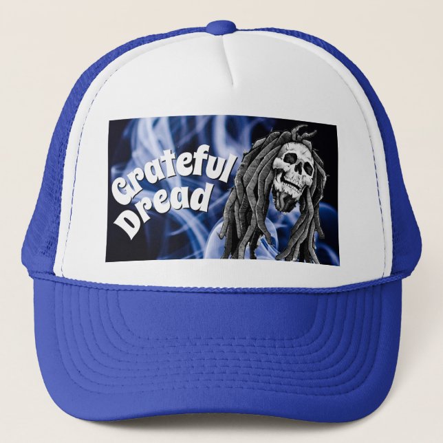 Grateful Dread Rasta Dreadlocks Dreads Reggae Trucker Hat (Front)