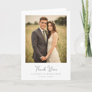 Grateful Earthy Romantic Photo Letterpress Thank You Card