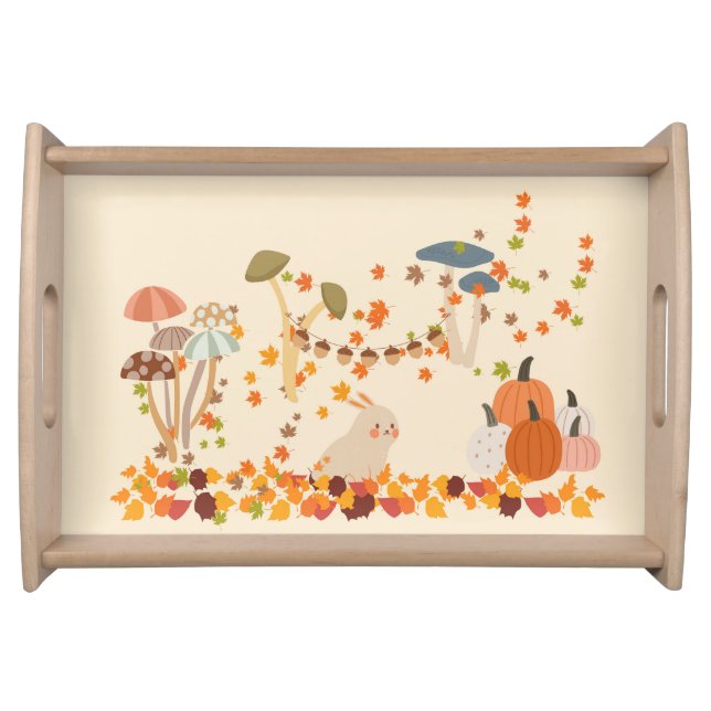 Grateful Fall Bunny Serving Tray (Front)