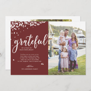 Grateful Family Photo Collage Thanksgiving Card
