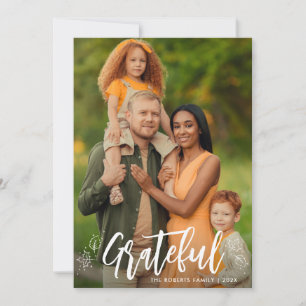 GRATEFUL family thanksgiving greeting card