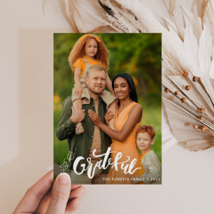 GRATEFUL   family thanksgiving photo card