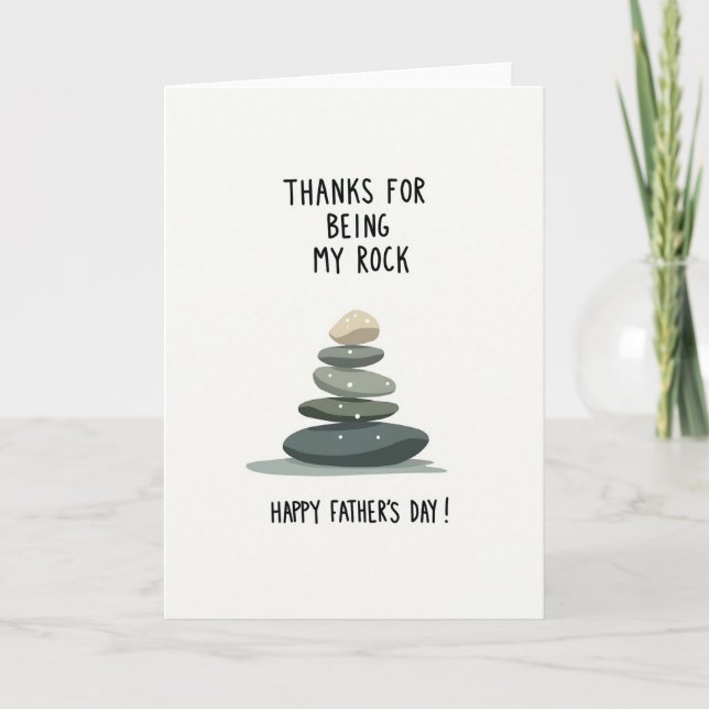 Grateful Fathers Day Pebble Card (Front)