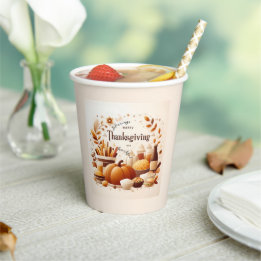 Grateful Festive Thanksgiving Paper Cups