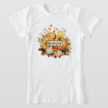 Grateful Floral Autumn Thanksgiving Kids&#39; Fall T-Shirt