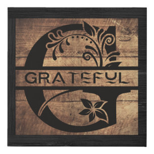 Grateful Floral G Canvas Art
