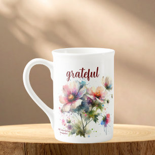 Grateful Floral Modern Specialty Mug