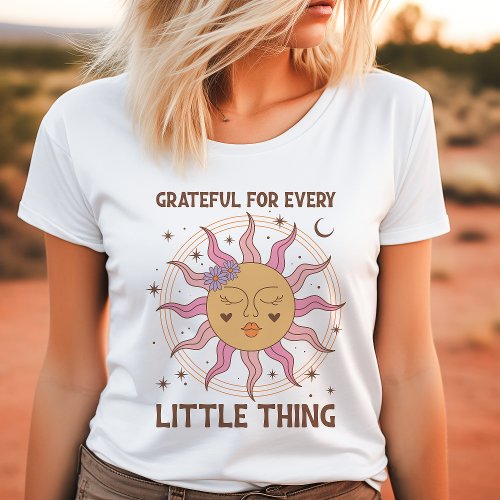 Grateful For Every Little Thing Retro Boho Sun Tri_Blend Shirt