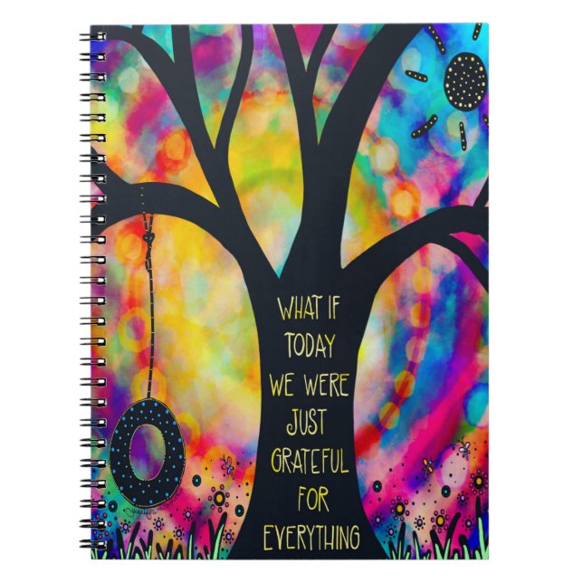 Grateful for Everything Inspirational Pretty Notebook (Front)