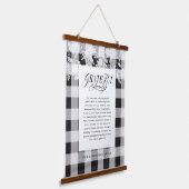Grateful for Family Message Fall Foliage Plaid Hanging Tapestry (Angled)
