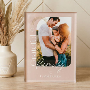 Grateful for Family Modern Keepsake Photo Block