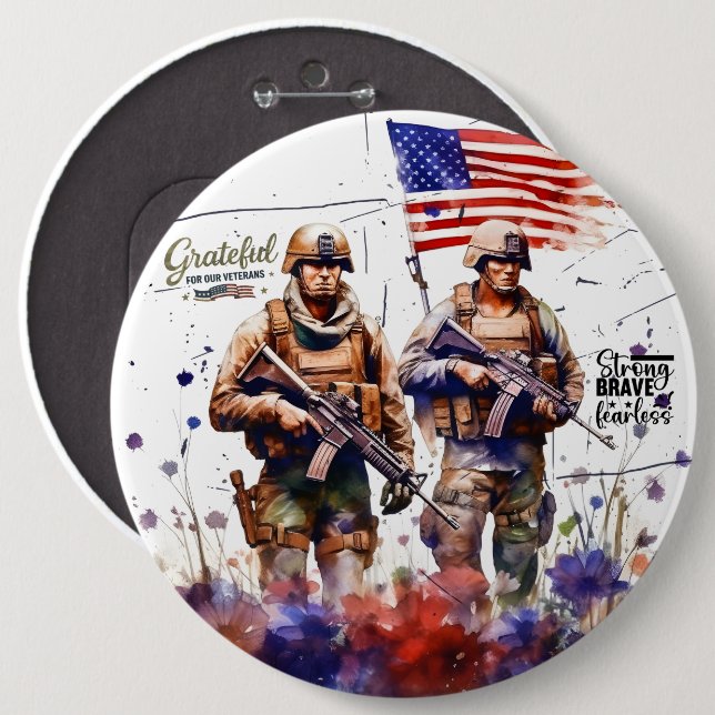 Grateful for our Veterans  Button (Front & Back)